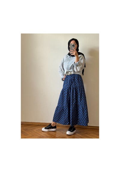 Hiera Puantiyeli Maxi Etek Lacivert - 754917715 Lacivert - 754917715 Lacivert