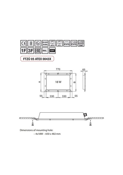 Ex-Proof Sıvaaltı Floresan Armatürler 4X18W Beyaz