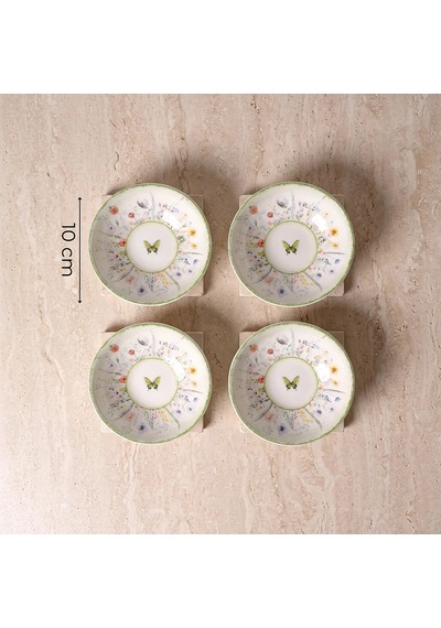Güral Flora 4lü 10 Cm Porselen Kase Seti