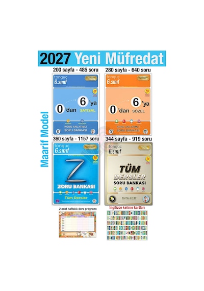 6. Sınıf 2027 Tüm Dersler Konu Anlatımlı Zoru Soru Bankası Seti Maarif Model