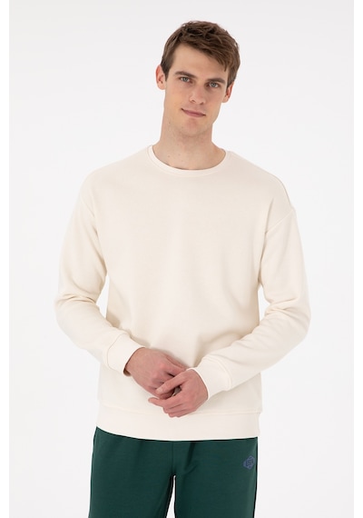 U.S. Polo Assn. Erkek Comfort Fit Bisiklet Yaka Krem Sweatshirt 50293438-VR071