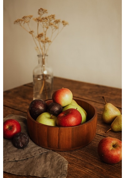 Oval Ahşap Kase 24.5 X 8 Cm Kahvaltı, Kurabiye Ve Atıştırmalık Kasesi Kahverengi