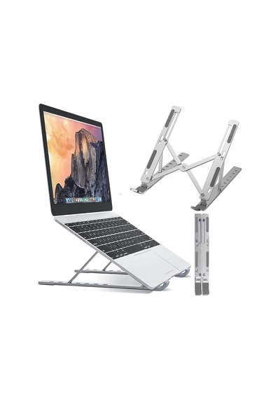 Teleskopik Laptop Standı Ayarlanabilir Yükseklikli Metal Gövdeli Taşınabilir Ergonomik Cihaz Standı