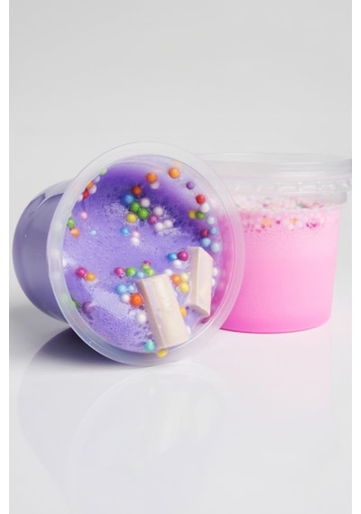Thentech Boncuklu Köpüklü Slime Eğlenceli Vakit İçin Çocuklar İçin Boncuklu Slime Mor