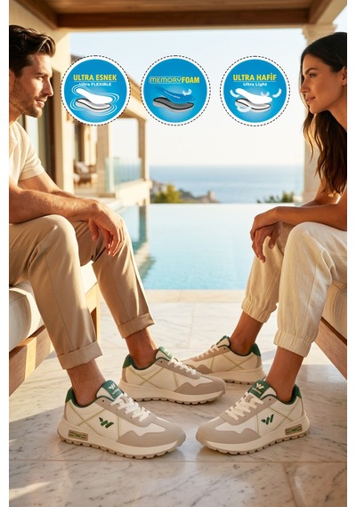 Walkway Muveon G Beyaz-gri-yeşil Unisex Spor Ayakkabı