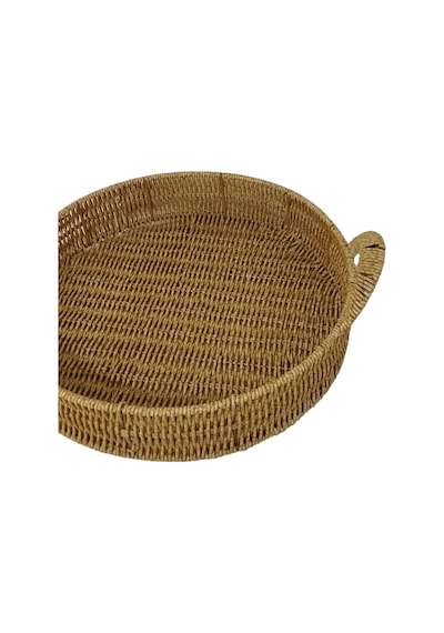 Mien Dekoratif Dayanıklı Çok Amaçlı Rattan Yuvarlak Tepsi Büyük Boy L Rattan