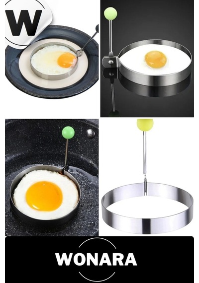 Premium Seri Yapışmaz Kaplamalı Dayanıklı Şık Tasarımlı Yuvarlak Metal Omlet Ve Krep Kalıbı 3 Adet Diğer