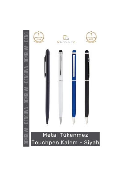 Kalem Profesyonel Metal Gövde Şık Lüks Kaliteli Dokunmatik Ekranlar Tükenmez Touchpen Kalem Siyah Çok Renkli