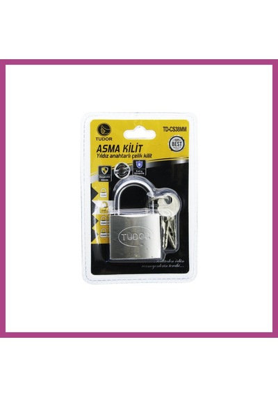 Gees Global Çelik Asma Kilit 38mm Kısa Kanca Yıldız Ve Çivi Anahtarlı Gbzs