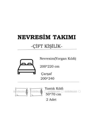 Çeyiz Diyarı Pari Çift Kişilik Nevresim Takımı Gri Gri