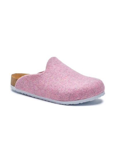 Comfortfusse Favor - Erkek Ortopedik Yün Keçe Sabo Ev Terliği Pembe Yün