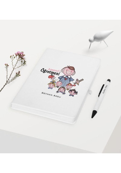 Kişiye Özel Anasınıfı Öğretmeni Temalı Beyaz Defter Kalem N11.4228