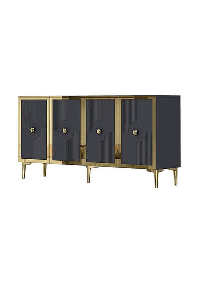 Ka1526btg Pega Konsol Ve Tv Sehpası Beyaz-traverten-gold 150cm