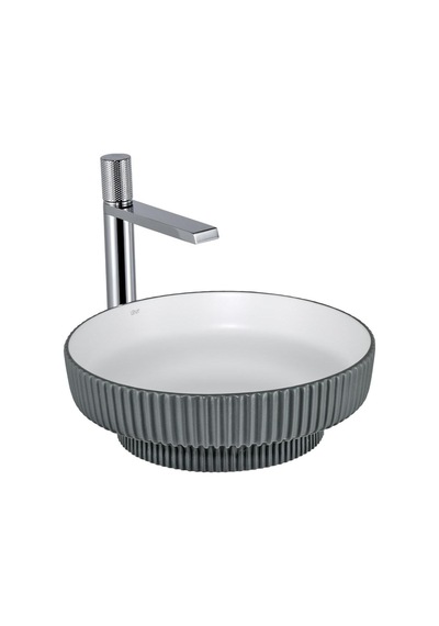 E-w1501mgb Tezgah Üstü Lavabo Mat Gri & Beyaz Renkli