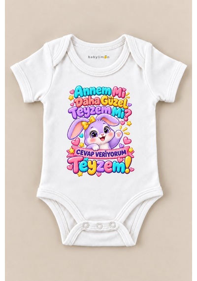 Babylimon Annem Mi Daha Güzel Teyzem Mi Cevap Veriyorum Teyzem Beyaz Kısa Kollu Çıtçıtlı Bebek Zıbını Beyaz - 930083930 Beyaz Babylimon Annem Mi Daha Güzel Teyzem Mi Cevap Veriyorum Teyzem Beyaz Kısa Kollu Çıtçıtlı Bebek Zıbını Beyaz - 930083930 Beyaz