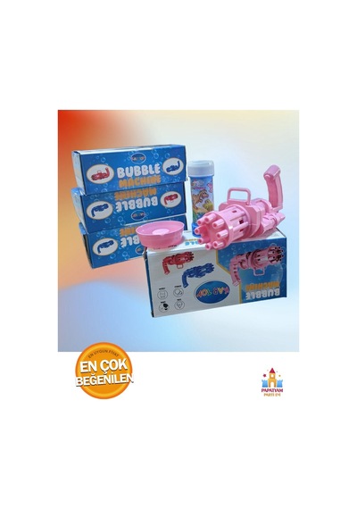 Pilli Bubble Machine Köpük Makinesi Tabancası 50 Ml Baloncuk Likiti İle Birlikte