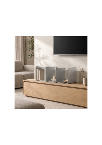 Node 3'lü Modüler Metal Tezgah Üstü Mutfak Rafı Ve Kahve Köşesi Standı 49x16 Cm Gümüş - 943947129 Gümüş