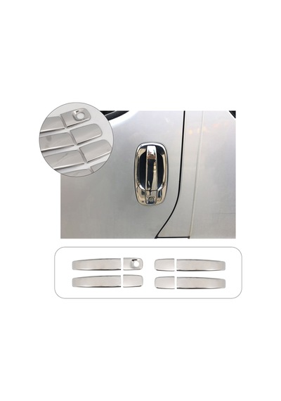 Opel Vivaro Uyumlu 2004-2014 Krom Kapı Kolu 4 Kapı Paslanmaz  Çelik