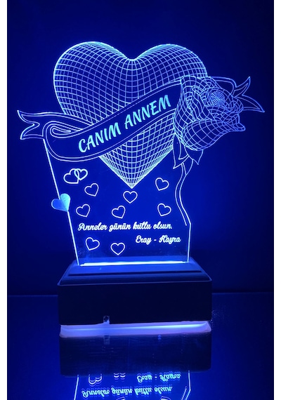 Kişiye Özel Anneler Günü Hediyesi 3D Led Lamba