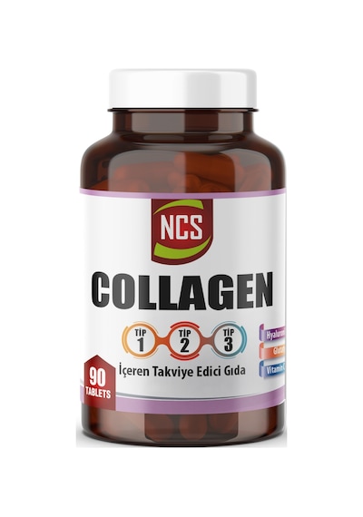 90 Tablet Hidrolize Collagen Kolajen Type Tip 1-2-3 Hyaluronic Acid Vitamin C L-glutatyon