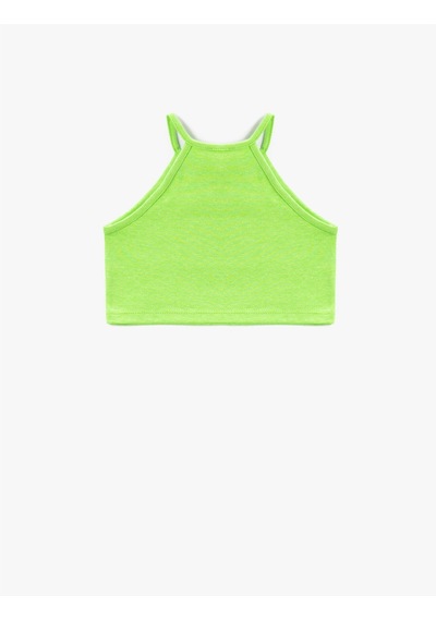 Koton Basic Atlet Crop Halter Yaka Nane Yeşili 2skg30076ak 2SKG30076AK660 Yeşil