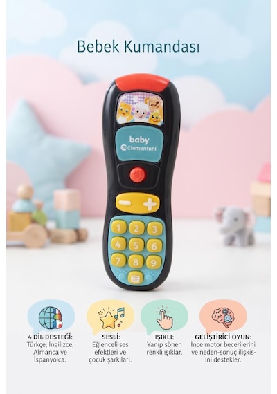 Clemento-ni Eğitici Ve Eğlenceli Işıklı Sesli 17 Cm 4 Dilde Konuşan Oyuncak Bebek Kumandası