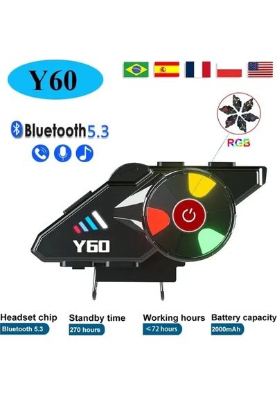 Y60 Motosiklet Kask Bluetooth Kulaklık Kablosuz Su Geçirmez Handsfree Çağrı Y60