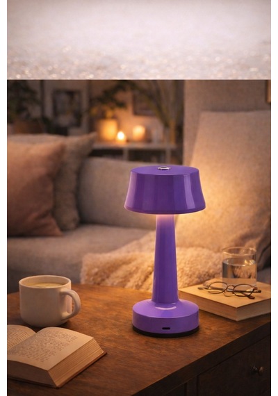 Zenlight Metal Dokunmatik Şarjlı Masa Lambası 320-5 Mor