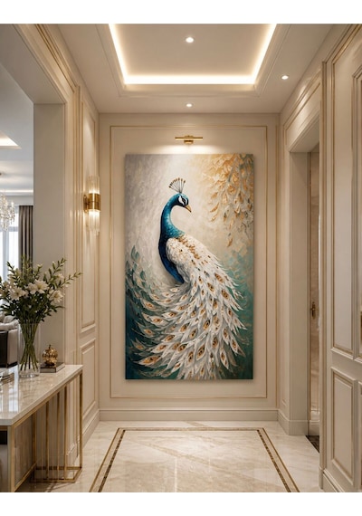 Royal Peacock Lüks Tavus Kuşu Kanvas Tablo