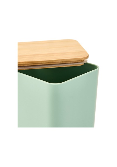 Excellentt Houseware Bambu Kapaklı Erzak Kabı - Yeşil - 13x8x21 Cm Çok Renkli