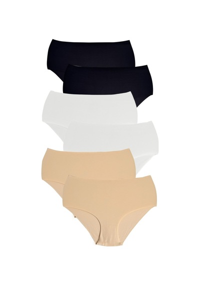 Alya Underwear Kadın Dikişsiz Külot Lazer Kesim Yüksek Bel İz Yapmayan Büyük Beden Hayalet Külot İzbırakmaz 6'lı Paket Siyah - Ekru - Ten Alya Underwear Kadın Dikişsiz Külot Lazer Kesim Yüksek Bel İz Yapmayan Büyük Beden Hayalet Külot İzbırakmaz 6'lı Paket Siyah - Ekru - Ten