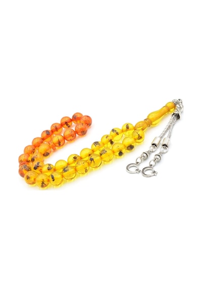 Murty99 Küre Kesim Renk Süzmesi Karınca Fosilli Toz Kehribar Tesbih