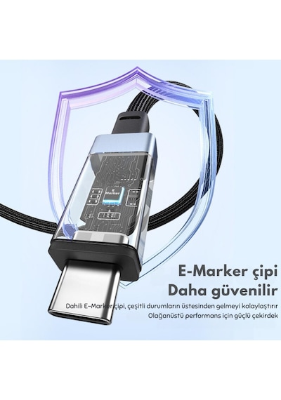 Polham Jasoz 1mt 240w 4.0 Thunderbolt Type-c To Type-c Şarj, Data Ve 8k 60hz Görüntü Aktarım Kablosu 1 Adet