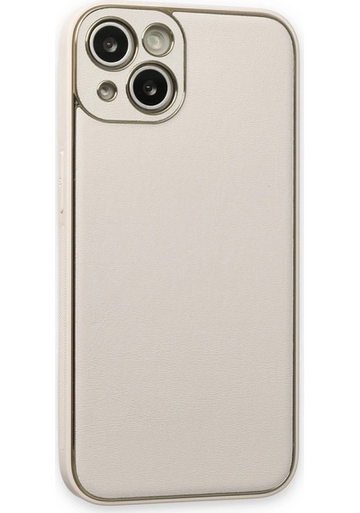 Apple  Uyumlu  iPhone 14 Plus Kılıf Coco Deri Silikon Kapak Beyaz,