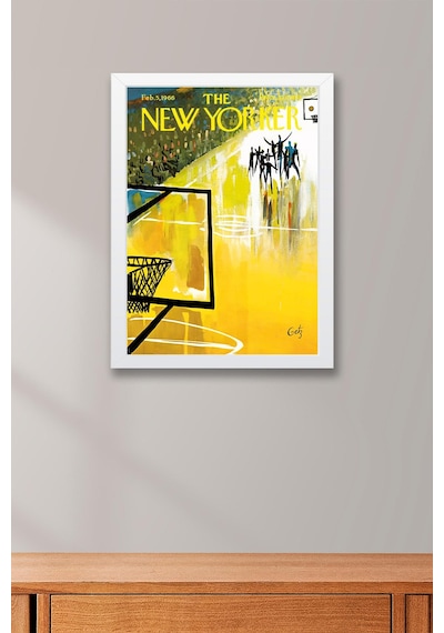 The New Yorker Çerçeveli Tablo February 5 1966 - Basketbol Tablosu