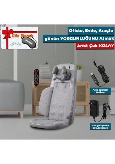 Rlx50 3d Shiatsu Masaj Koltuğu Isıtmalı, Titreşimli, Masaj Cihazı Gri