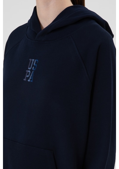 U.S. Polo Assn. Kadın Lacivert Yırtmaçlı Kapüşonlu Sweatshırt 50313611-VR033
