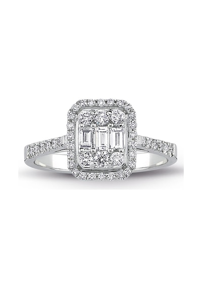 0.60 Ct Modern Tasarım Baget Kare Tektaş Yüzük