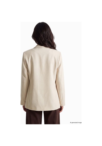 Lcw Vision Bej Krep Kadın Blazer Ceket