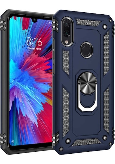 Xiaomi Redmi Note 7 Vega Tank Zirh Yüzüklü Standli Silikon Kilif 390648198