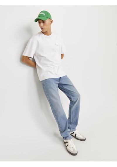Jack & Jones Erkek Tapered Fit Normal Bel Jean - Mike - 12221866 Blue Denim