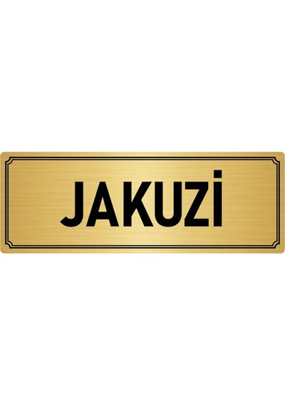 Metal Yönlendirme Levhası, Departman Kapı İsimliği Jakuzi 7x20 cm Altın Renk