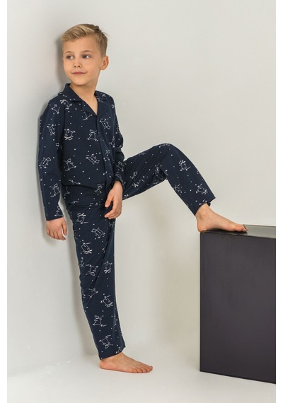 Rolypoly Erkek Çocuk Polar Bear Lacivert Gömlek Pijama Takımı Rp3865-c-v1 Rp3865-c-v1