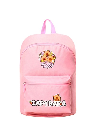 Capybara Orijinal Lisanslı Çocuk Okul Çantası Su Geçirmez Pembe