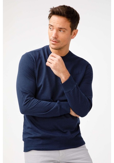 Igs İgs Erkek Lacivert Modernfıt / Ekstra Dar Kalıp Bisiklet Yaka Sweatshirt Lacivert