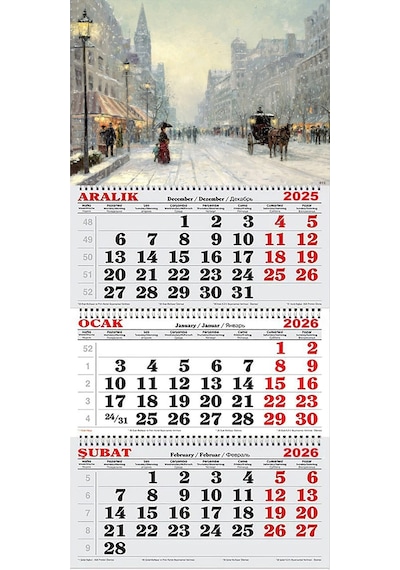 2026 Yılı Gemici Takvimi- Kış Akşamı Tablosu