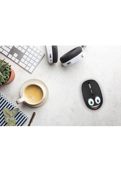 Inca Weeny Iwm-245st Desing 3d Wireless Siyah Mouse Sevimli Emoji Karakterli,2.4 Ghz Nano Usb,ergonomik Zarif Kullanım Şekli, Konforlu Dokunuş Hissi,1200 Dpi, 10m Çekim Mesafesi,uyku Modu