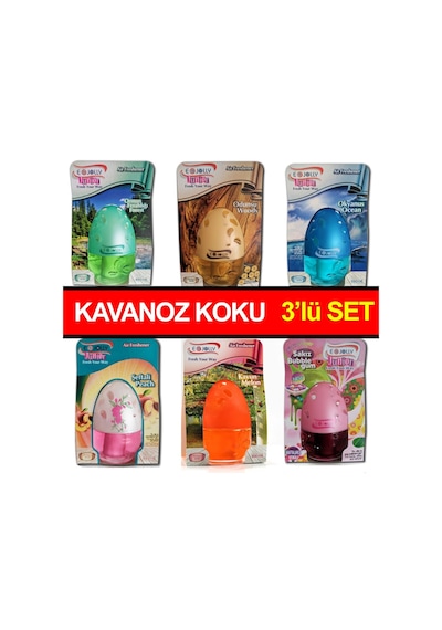 Şişe Cam Koku Oda ve Oto Kokusu Araç Kokusu Kavanoz Koku 3 Lü Set