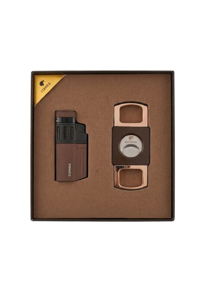 Cohiba 4 Torch Çakmak Kesici Kahverengi İkili Puro Seti Tr9839