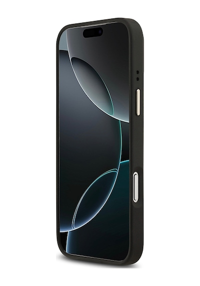 Apple Uyumlu iPhone 17 Pro Max Kılıf Guess Lisanslı M-safeli Sıcak Baskılı Yazı Logolu Pu Deri Peony Siyah Siyah